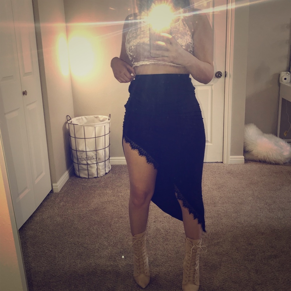 Black asymmetrical skirt